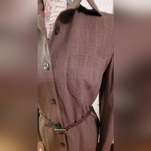 Sophisticated Long Sleeve Brown Dress - Picture 8 of 11